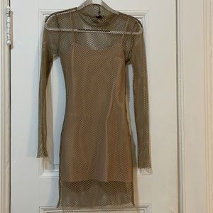 h:ours Hype Mesh Dress with Slip